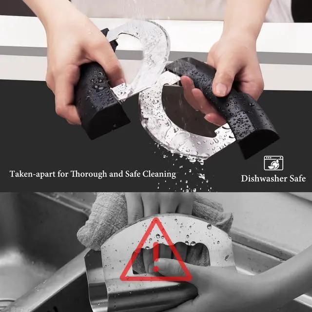 Alt view image 5 of 7 - Come Apart Mezzaluna Salad Chopper Knife Tool, Easy Cleaning, Super Sharp Double Blade Stainless Steel Rocker Knife for Lettuce Vegetables w/Blade Covers, Pizza Cutter Slicer