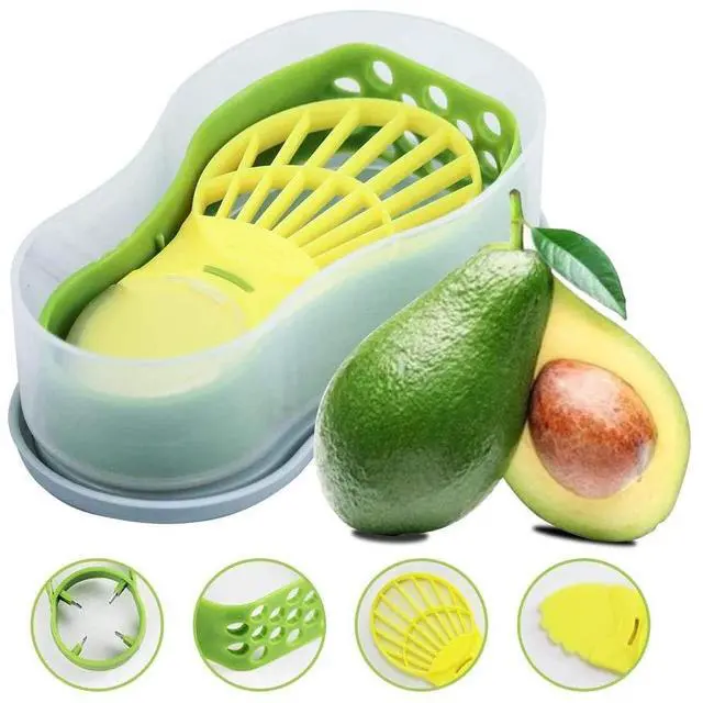 Main image of Avocado Slicer 6 In 2 Function Tool Storage Container Set for Kitchen,Avocado Cutter with Green Chopper Fruit & Vegetable Peeler