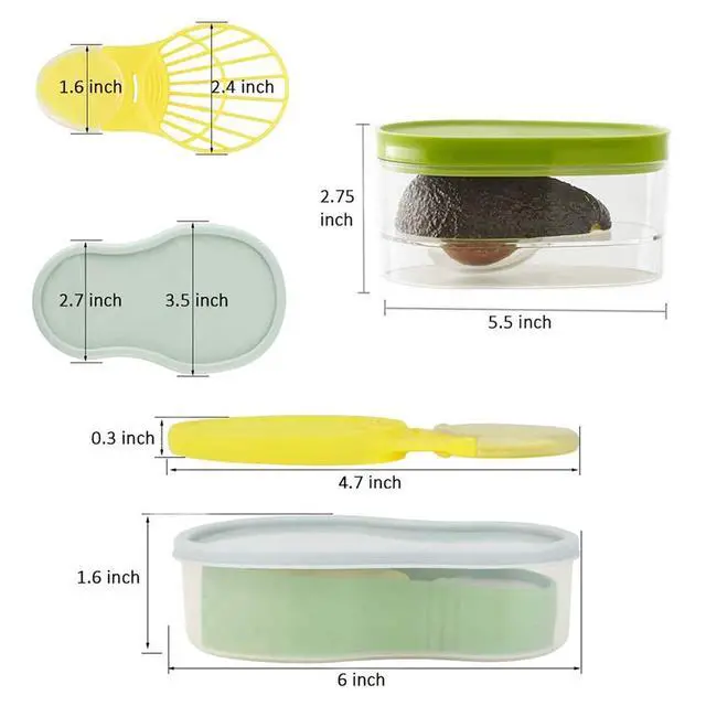 Alt view image 3 of 7 - Avocado Slicer 6 In 2 Function Tool Storage Container Set for Kitchen,Avocado Cutter with Green Chopper Fruit & Vegetable Peeler