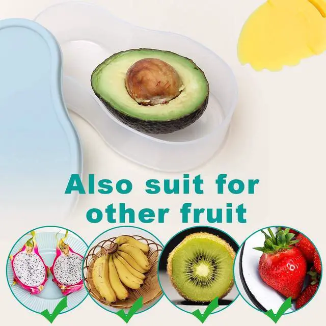 Alt view image 6 of 7 - Avocado Slicer 6 In 2 Function Tool Storage Container Set for Kitchen,Avocado Cutter with Green Chopper Fruit & Vegetable Peeler