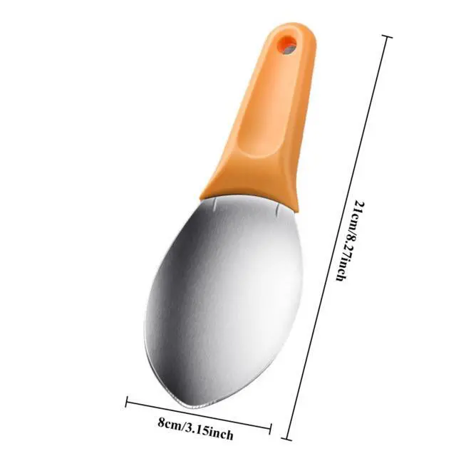 Alt view image 3 of 7 - Mango Splitter Spoon, Stainless Steel Fruit Scoop and Peeler Tool for Mango, Avocado, and Watermelon, Kitchen Utensil for Avocado Slicer Divider, 8.27"x3.15"x0.79" (3)