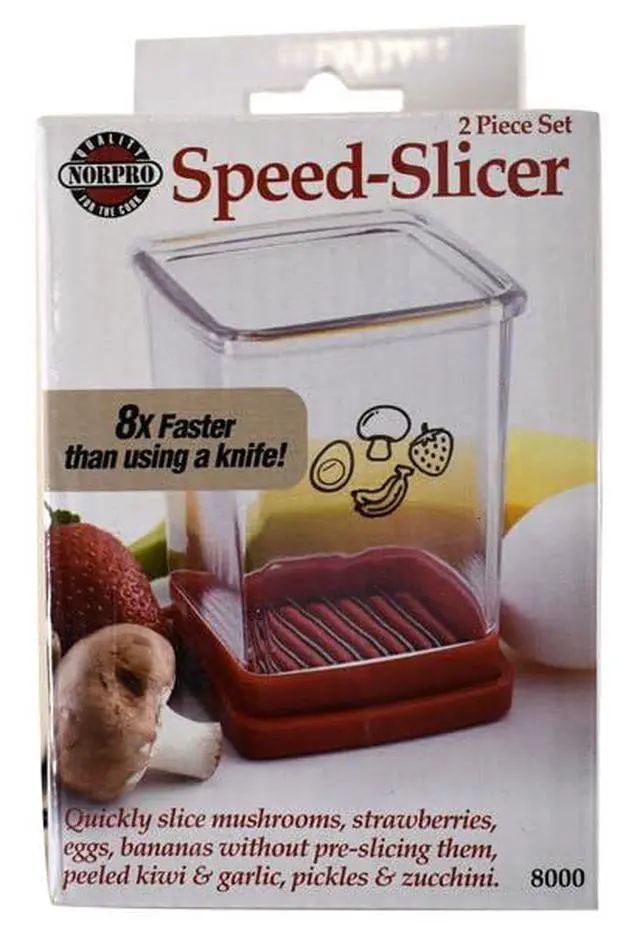 Alt view image 5 of 7 - Speed Slicer with Push Plate, Red, 3"L x 3"W x 4.25"H