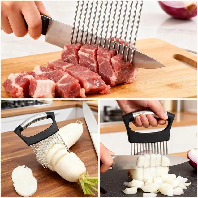 Alt view image 7 of 7 - Onion Holder for Slicing, Lemon Slicer Vegetable Cutter, Tomato, Eggs and Vegetables, Chopper Slicing Assistant Tool for Potato, Avocados, Eggs, Vegetable and MeatS, 10 Long Needles