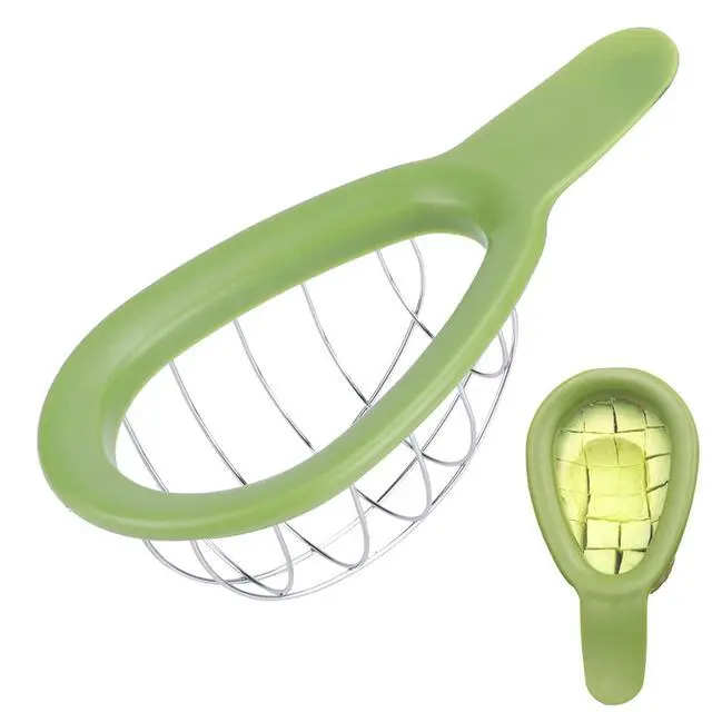 Alt view image 6 of 7 - Avocado Cuber Tool, Stainless Steel Avocado Slicer Cutter Salad Tools Kitchen Gadget with Ergonomic Handle for Salads, Guacamole or Smoothie, 6.3x3.2in