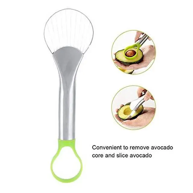 Alt view image 3 of 7 - Avocado Slicer Multifunctional Kitchen 2 in 1 Fruit Avocado Cutter Core Separator Knife Tool Avocado Cutter Tool Slicer Masher Pitter Peeler for Home Kitchen