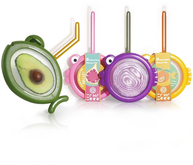 Main image of Silicone Food Storage Containers, 4Pcs Avocado Saver Produce Holder