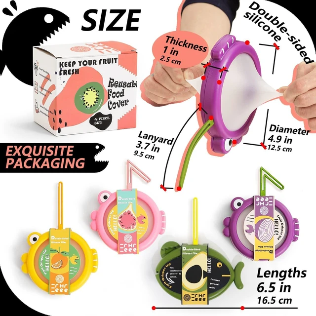 Alt view image 4 of 6 - Silicone Food Storage Containers, 4Pcs Avocado Saver Produce Holder