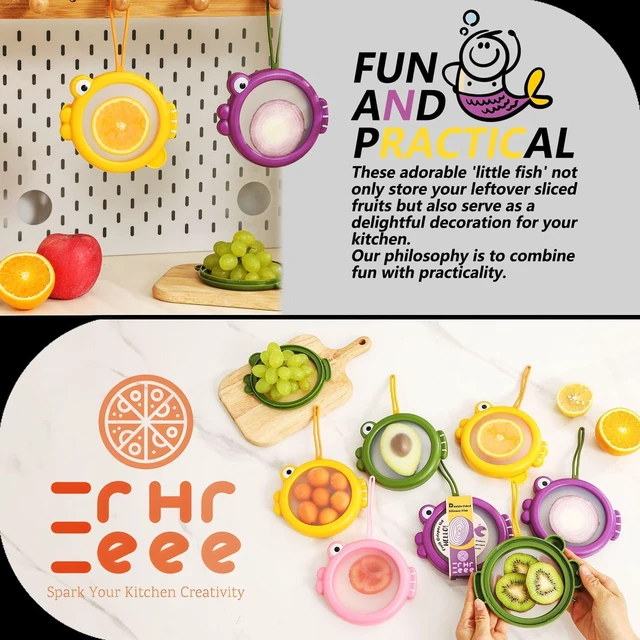Alt view image 6 of 6 - Silicone Food Storage Containers, 4Pcs Avocado Saver Produce Holder
