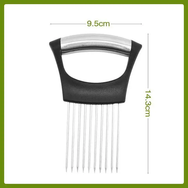 Alt view image 5 of 7 - 2024 New Stainless Steel Onion Slice Holder, Multifunctional Onion Slicer Chopper Vegetable Cutter, Premium Avocados Lemon Potato Tomato Carrots and Other Vegetable Fixing Slicer (1)