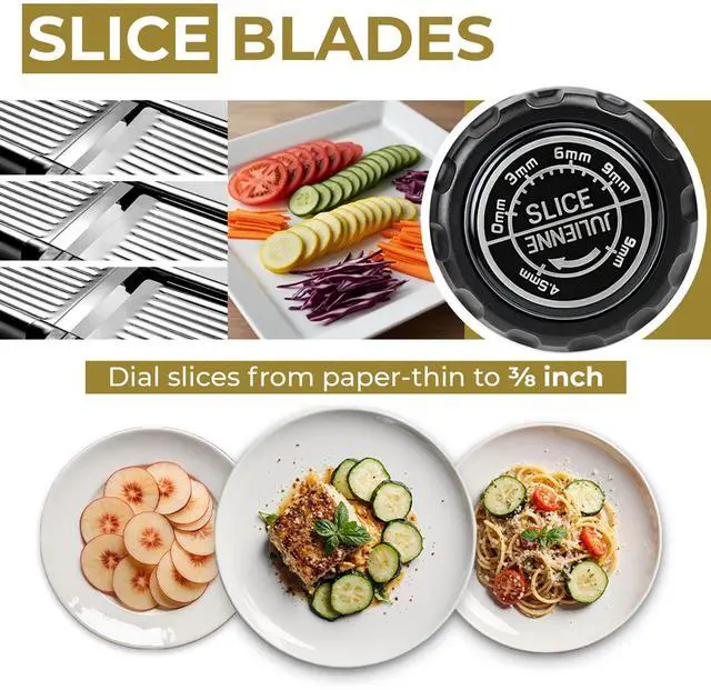 Alt view image 3 of 7 - Potato Cutter, Vegetable Chopper, Mandolin, Cucumber Slicer- INCLUDING One Pair Cut-Resistant Gloves and Waffle Fry Cutter