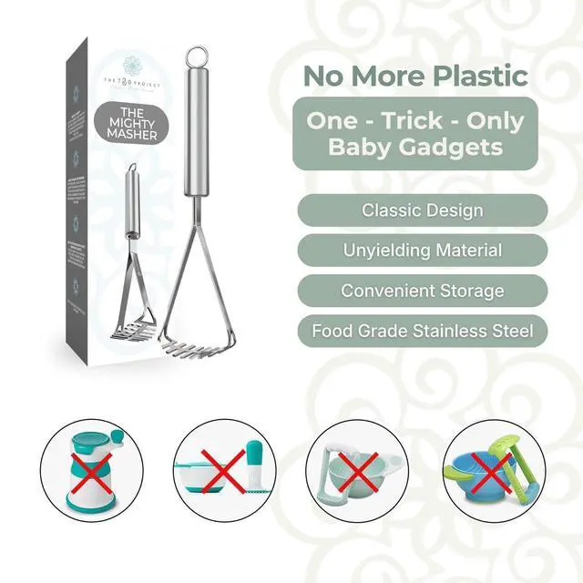 Alt view image 3 of 6 - Mighty Masher, Baby Food Masher, Stainless Steel Smasher