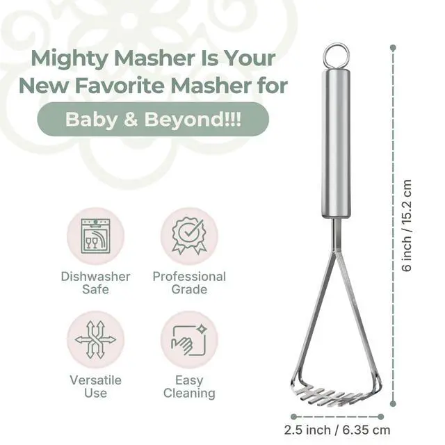 Alt view image 4 of 6 - Mighty Masher, Baby Food Masher, Stainless Steel Smasher