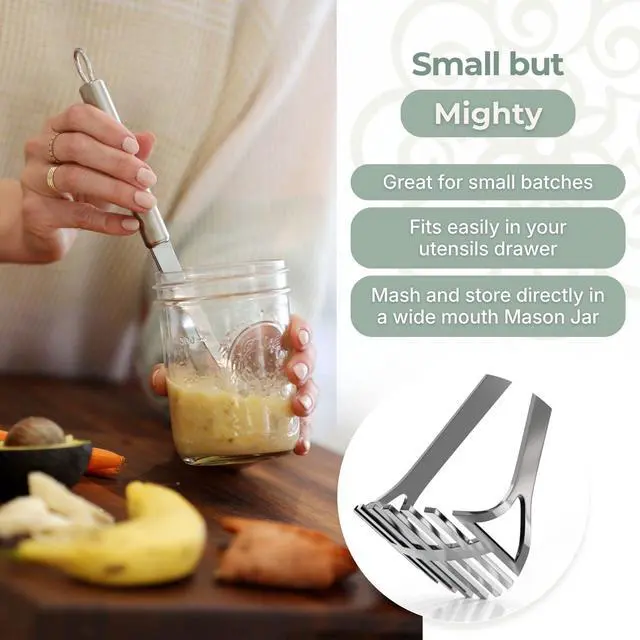 Alt view image 6 of 6 - Mighty Masher, Baby Food Masher, Stainless Steel Smasher