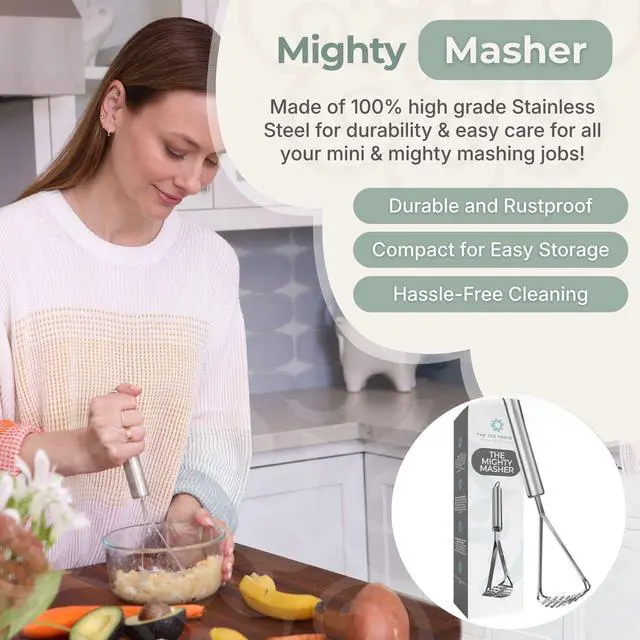 Alt view image 2 of 6 - Mighty Masher, Baby Food Masher, Stainless Steel Smasher