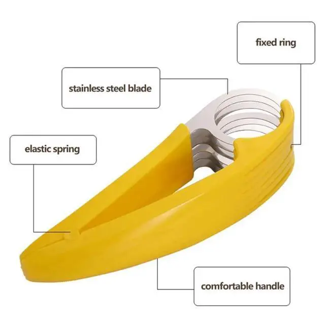 Alt view image 6 of 7 - Banana Slicer Fruit and Vegetable Salad Peeler Fruit Cutter sausage ham Peeler slicers Kitchen Tools, Yellow