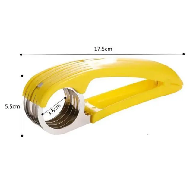 Alt view image 7 of 7 - Banana Slicer Fruit and Vegetable Salad Peeler Fruit Cutter sausage ham Peeler slicers Kitchen Tools, Yellow