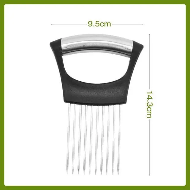 Alt view image 3 of 7 - Onion Holder for Slicing, Stainless Steel Slicer Onion Cutter for Slicing, Vegetable Cutter for Potato and Tomato, Lemon Avocados, Eggs, Food Slicer Assistant Tool (1 PCS)