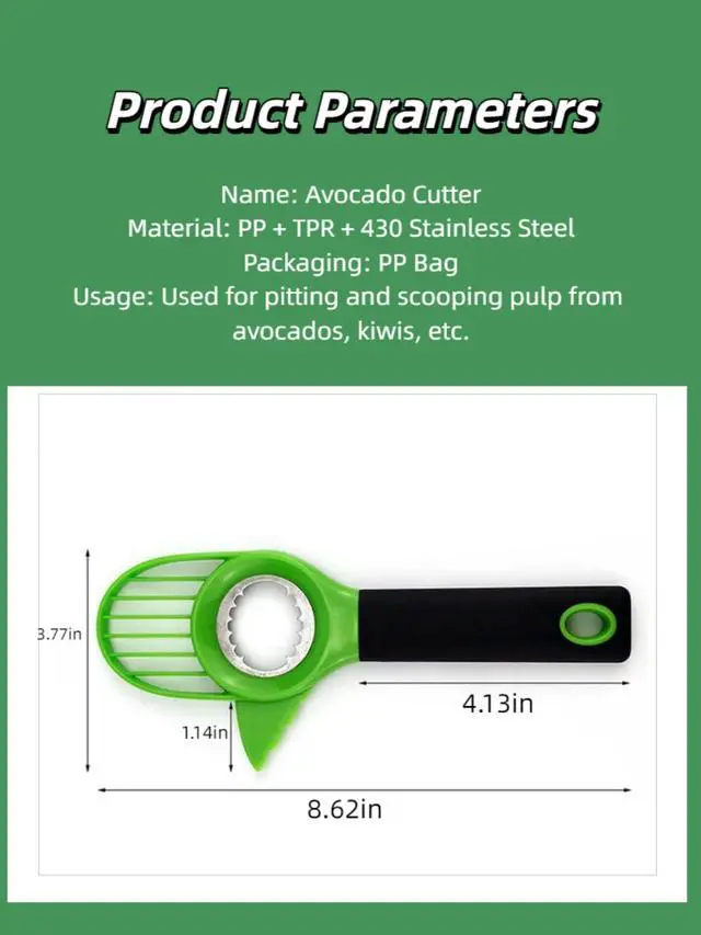 Alt view image 4 of 7 - 3-in-1 Avocado Kitchen Tool Set, 2PCS