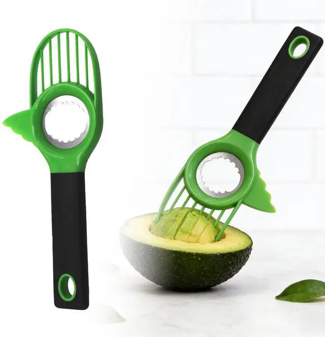 Main image of 3-in-1 Avocado Slicer Tool - Avocado Cutter, 2026 New Avocado Pitter, Multifunctional Avocado Tool for Kitchen Helper, Cutter and Airtight Storage Container,Kitchen Gadget (Green-1)