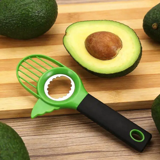 Alt view image 2 of 7 - 3-in-1 Avocado Slicer Tool - Avocado Cutter, 2026 New Avocado Pitter, Multifunctional Avocado Tool for Kitchen Helper, Cutter and Airtight Storage Container,Kitchen Gadget (Green-1)