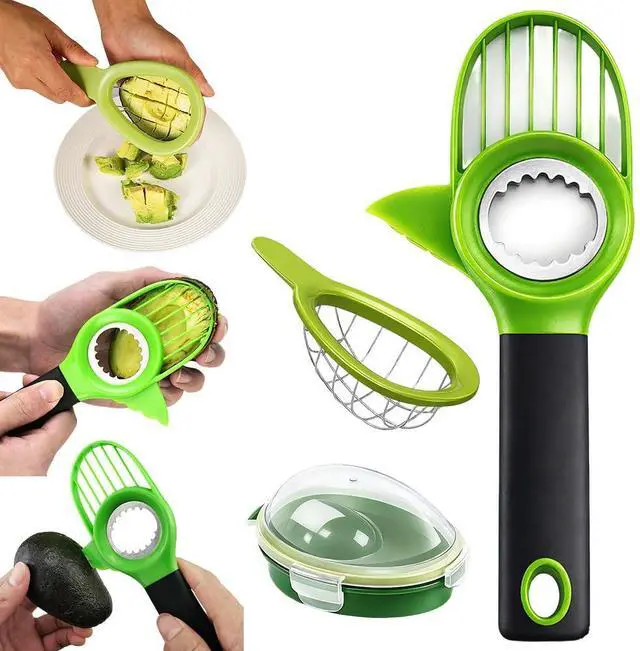 Main image of 3-in-1 Avocado Slicer, 2026 New Avocado Pitter, Multifunctional Avocado Tool for Kitchen Helper, Ergonomic Avocado Cutter for Salads, Non-Slip Handle Avocado Slicer for Home Cooking (3 Set)