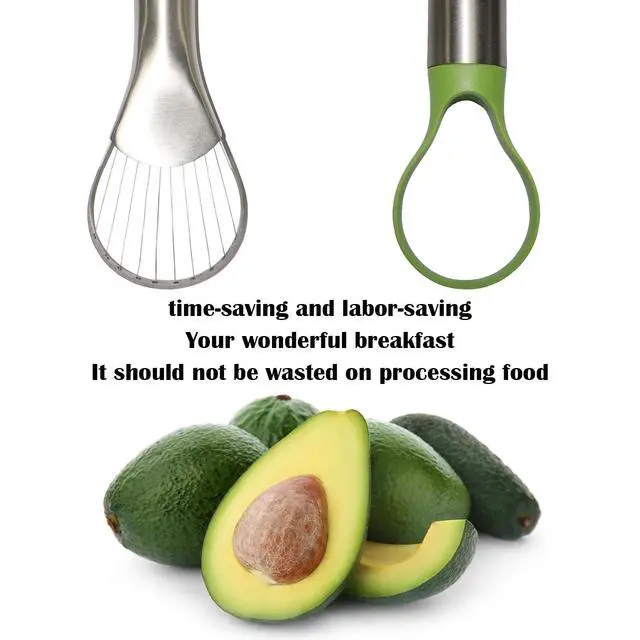Alt view image 5 of 7 - 2-in-1 Avocado Slicer & Pitter, Stainless Steel Kitchen Tool with Wire End for Scooping, Loop End for Pit Removal, Dishwasher SafeStainless Steel Avocado Slicer
