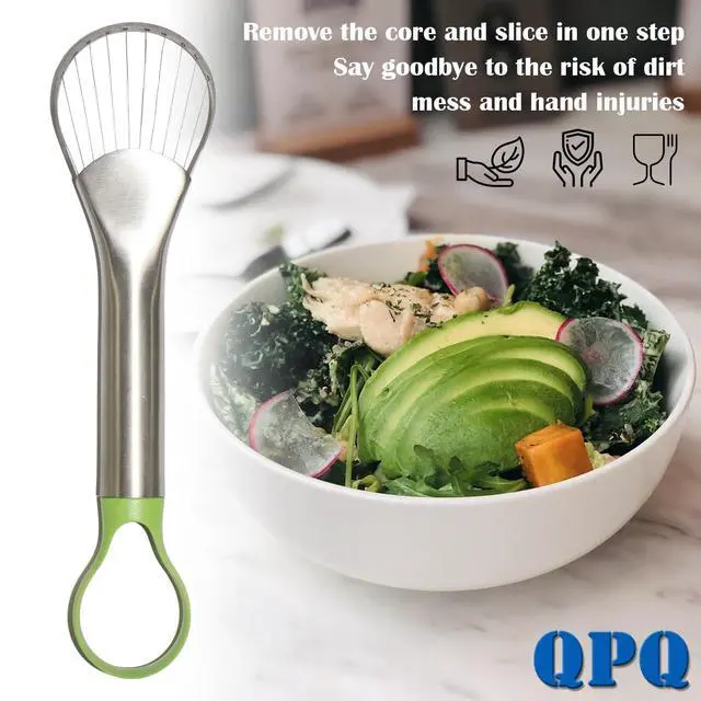 Alt view image 4 of 7 - 2-in-1 Avocado Slicer & Pitter, Stainless Steel Kitchen Tool with Wire End for Scooping, Loop End for Pit Removal, Dishwasher SafeStainless Steel Avocado Slicer