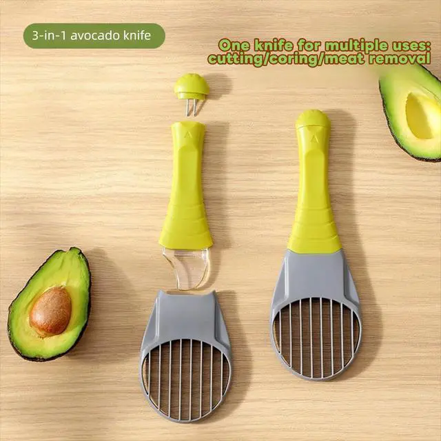 Alt view image 7 of 7 - Slicer Tool 3 in 1, Avocado Cutter Tool, Avocado Peeler - 3-in-1: Slice/Pit/Scoop, Safe & Easy for All Ages, Slides into Drawer, Great Gift for Friends/Colleagues - Avacado Tool