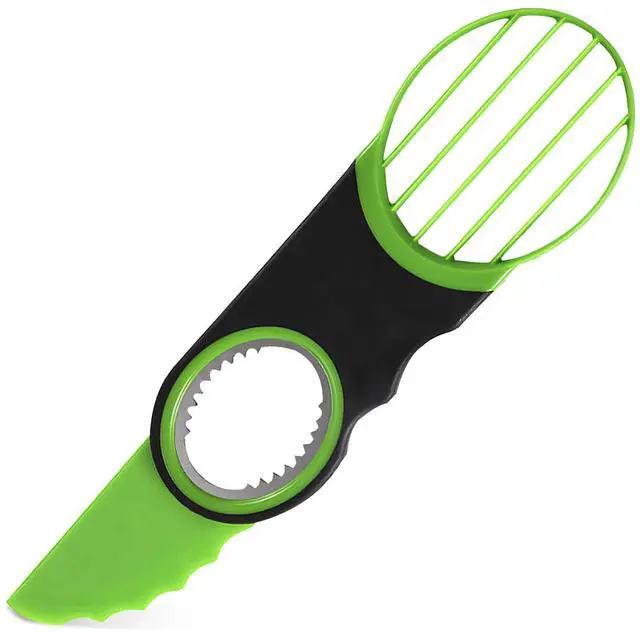 Main image of 3-in-1 Avocado Slicer Knife with Pitter & Peeler, Stainless Steel Blade Avocado Cutter Tool for Slicing, Pitting & Scooping Dishwasher Safe, Green