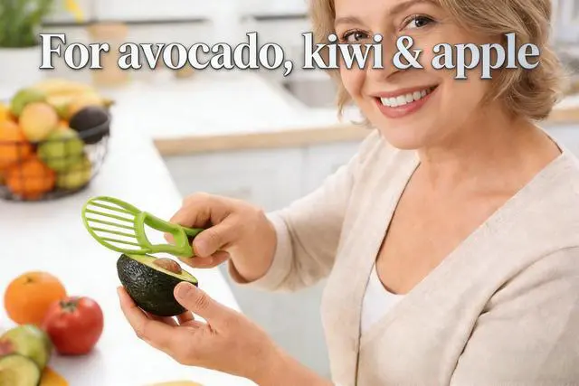 Alt view image 2 of 7 - 3 In 1 Avocado Peeler Slicer Tool - Avocado Slicer - Avocado Cutter and Scooper for Fruits & Vegetable - Avocado Pitter