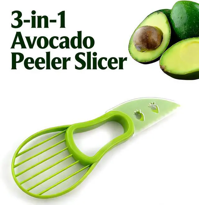 Alt view image 4 of 7 - 3 In 1 Avocado Peeler Slicer Tool - Avocado Slicer - Avocado Cutter and Scooper for Fruits & Vegetable - Avocado Pitter