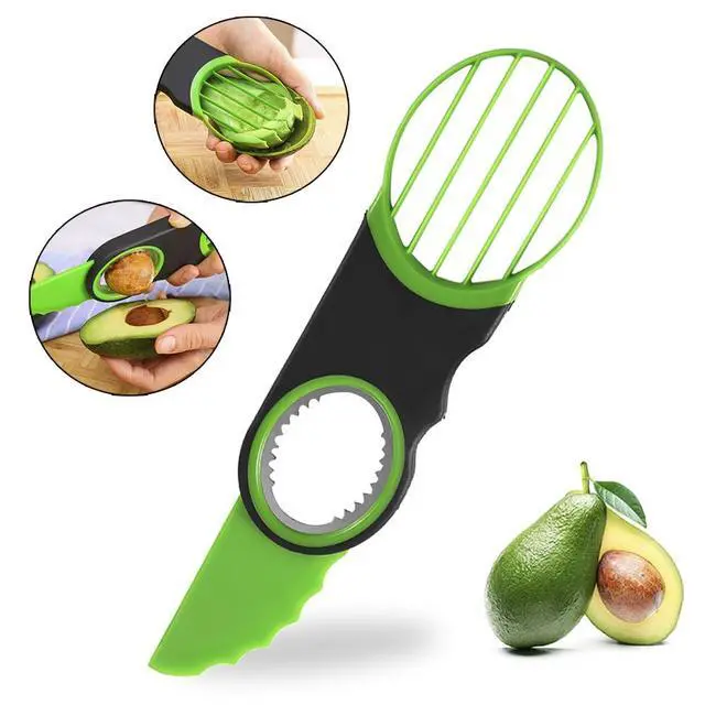 Alt view image 2 of 7 - Stainless Steel Avocado Slicer, Corer, and Paring Knife Combo: 3-in-1 Tool - Dishwasher Safe & Heavy Duty