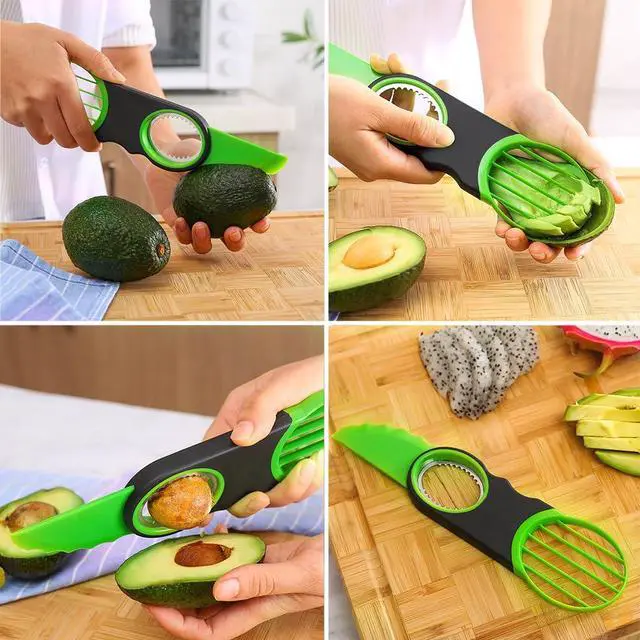 Alt view image 5 of 7 - Stainless Steel Avocado Slicer, Corer, and Paring Knife Combo: 3-in-1 Tool - Dishwasher Safe & Heavy Duty