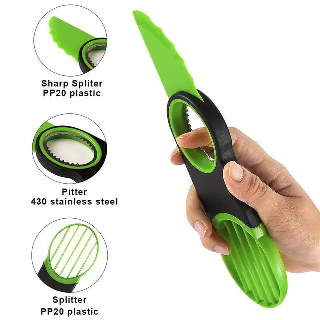 Alt view image 4 of 7 - Stainless Steel Avocado Slicer, Corer, and Paring Knife Combo: 3-in-1 Tool - Dishwasher Safe & Heavy Duty