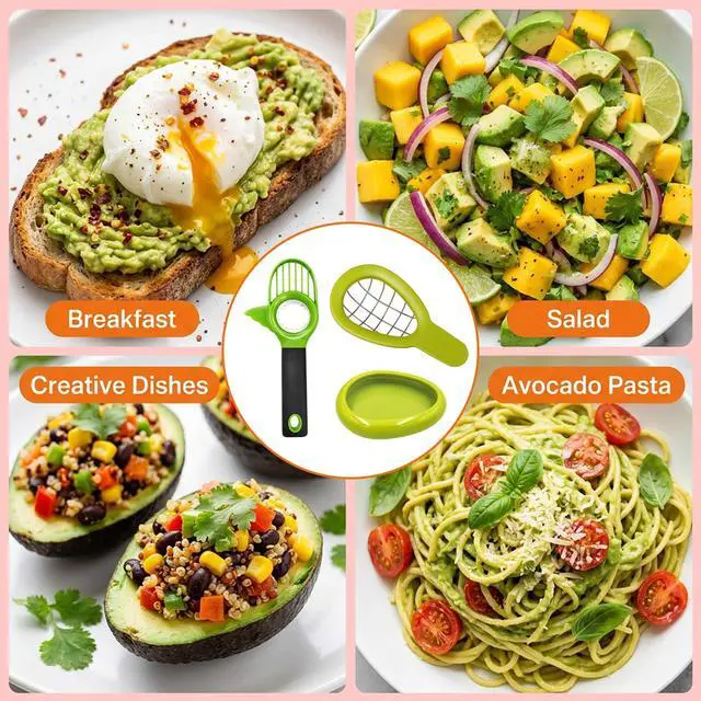 Alt view image 7 of 7 - 3PCS Avocado Slicer Set, 3-in-1 Avocado Tool for Easy Slicing and Pitting, Stainless Steel Avocado Cutter with Long Handle, Durable Kitchen Gadget for Avocado Preparation and Avocado Saver