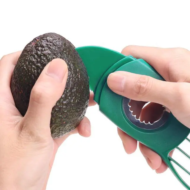 Alt view image 3 of 7 - Slicer Tool Kitchen Avocado Knife Set, Good Grips 3-in-1 Avocado Tool with Avocado cutter slicer, Avocado Pit Remover, Avocado Peeler with Cover, Green