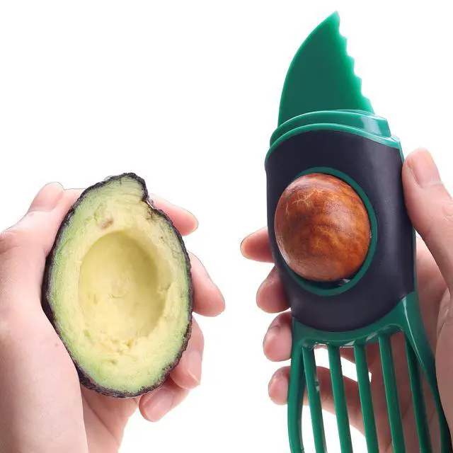 Alt view image 5 of 7 - Slicer Tool Kitchen Avocado Knife Set, Good Grips 3-in-1 Avocado Tool with Avocado cutter slicer, Avocado Pit Remover, Avocado Peeler with Cover, Green