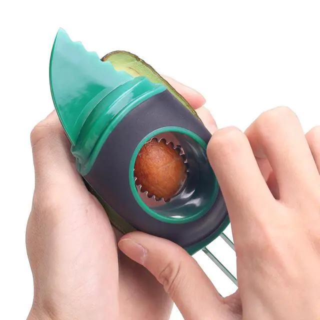 Alt view image 4 of 7 - Slicer Tool Kitchen Avocado Knife Set, Good Grips 3-in-1 Avocado Tool with Avocado cutter slicer, Avocado Pit Remover, Avocado Peeler with Cover, Green