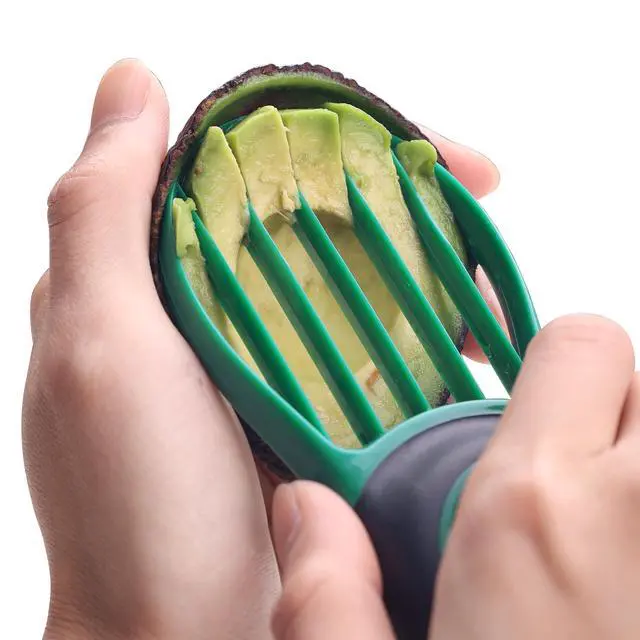 Alt view image 6 of 7 - Slicer Tool Kitchen Avocado Knife Set, Good Grips 3-in-1 Avocado Tool with Avocado cutter slicer, Avocado Pit Remover, Avocado Peeler with Cover, Green