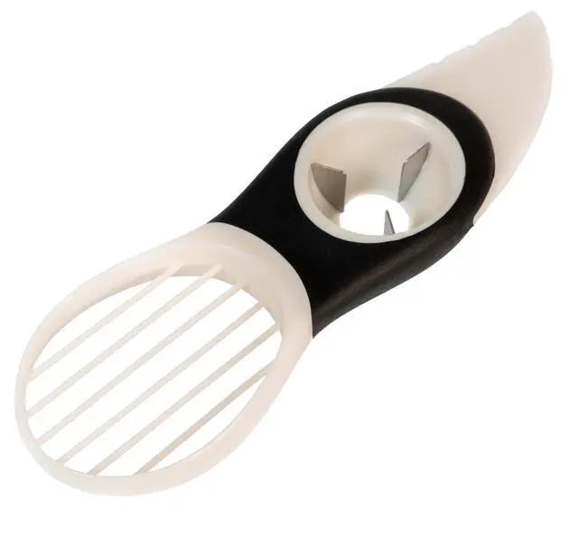 Alt view image 2 of 7 - Avocado Fruit Slicer Pitter 3 in 1 Banana Dragon Fruit Peach Pear Passionfruit White & Black Kitchen Gadget Tool Comfortable to Grip Core Remover Food Safe Fruit & Vegetable