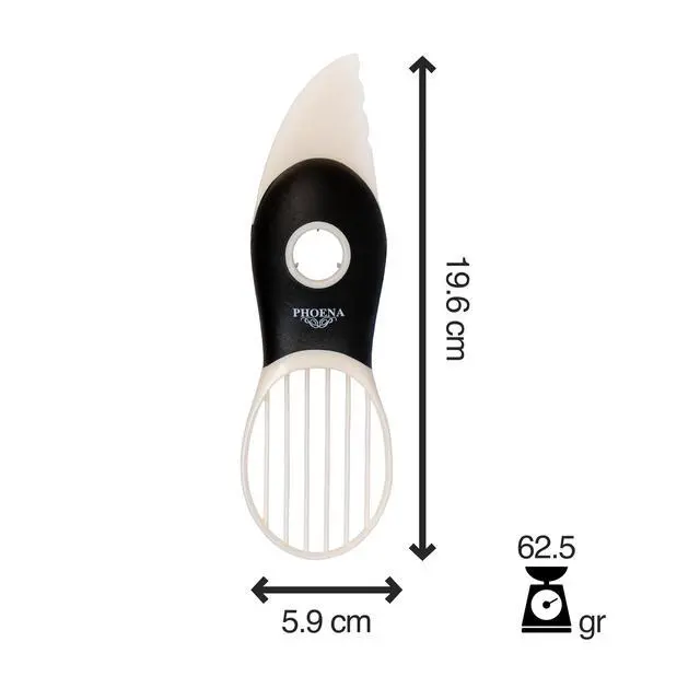 Alt view image 4 of 7 - Avocado Fruit Slicer Pitter 3 in 1 Banana Dragon Fruit Peach Pear Passionfruit White & Black Kitchen Gadget Tool Comfortable to Grip Core Remover Food Safe Fruit & Vegetable