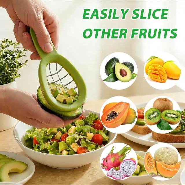 Alt view image 3 of 7 - 2 Pack Avocado Slicer Set, 3-in-1 Avocado Cutter Slicer Pitter Peeler, Dishwasher Safe, Multi-Functional Kitchen Avocado Prep Tool