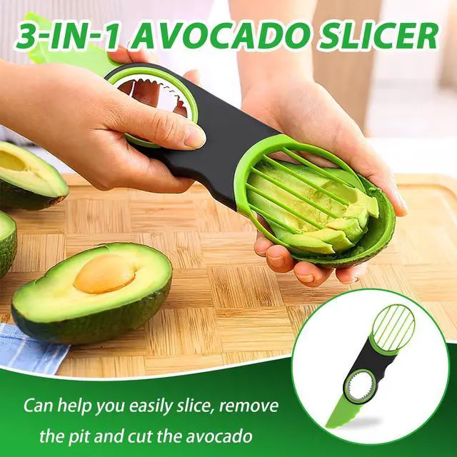 Alt view image 2 of 7 - 2 Pack Avocado Slicer Set, 3-in-1 Avocado Cutter Slicer Pitter Peeler, Dishwasher Safe, Multi-Functional Kitchen Avocado Prep Tool