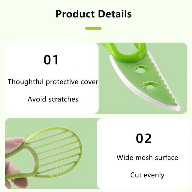 Alt view image 3 of 7 - Avocado Slicer Tool, Green, 2 Pcs