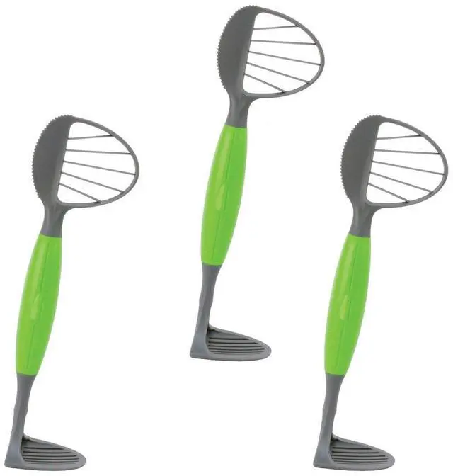 Main image of Avocado Tool - 5-in-1 Opener Knife, Pitter, Slicer, Scoop and Masher, Best Kitchen Utensil for Avocados; Dishwasher Safe Guacamole Maker Splits, Pits & Slices; Green, BPA Free (3 Piece) by Jokari