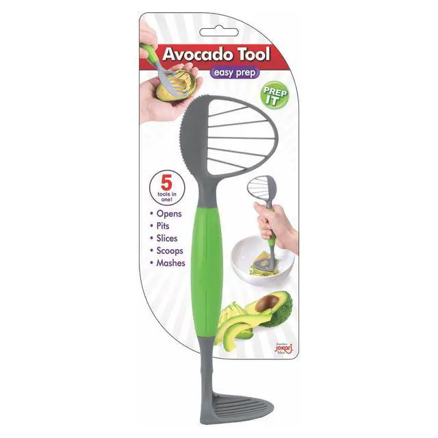 Alt view image 2 of 6 - Avocado Tool - 5-in-1 Opener Knife, Pitter, Slicer, Scoop and Masher, Best Kitchen Utensil for Avocados; Dishwasher Safe Guacamole Maker Splits, Pits & Slices; Green, BPA Free (3 Piece) by Jokari