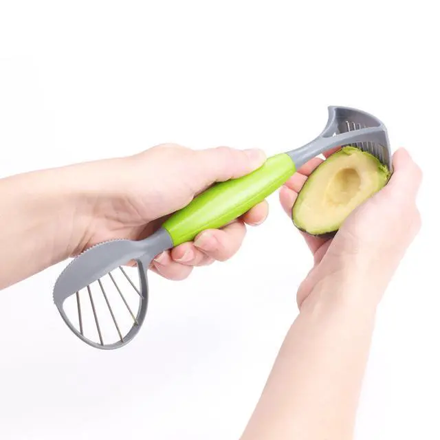 Alt view image 6 of 6 - Avocado Tool - 5-in-1 Opener Knife, Pitter, Slicer, Scoop and Masher, Best Kitchen Utensil for Avocados; Dishwasher Safe Guacamole Maker Splits, Pits & Slices; Green, BPA Free (3 Piece) by Jokari
