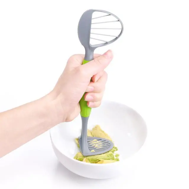 Alt view image 5 of 6 - Avocado Tool - 5-in-1 Opener Knife, Pitter, Slicer, Scoop and Masher, Best Kitchen Utensil for Avocados; Dishwasher Safe Guacamole Maker Splits, Pits & Slices; Green, BPA Free (3 Piece) by Jokari