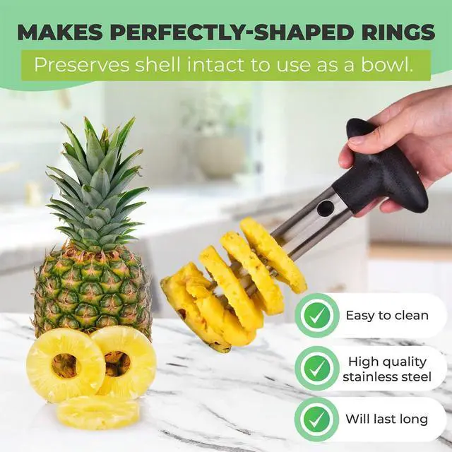 Alt view image 6 of 7 - Fruit Prep Tool Set Pineapple Corer & Slicer + Apple Cutter & Corer + 3-in-1 Avocado Tool | Stainless Steel Kit for Easy Fruit Cutting, Peeling & Saving