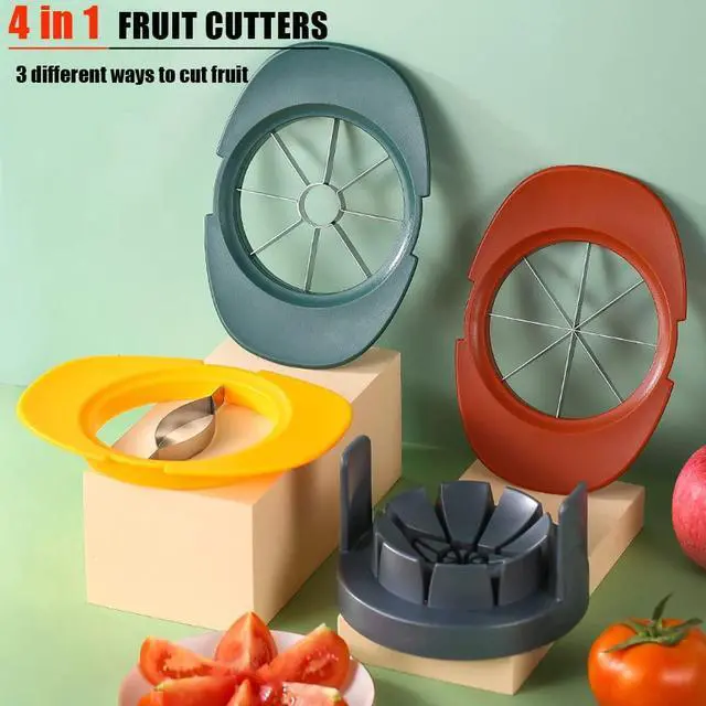 Alt view image 2 of 6 - Fruit Slicer, Telawah 4 in 1 Mango Core Slicer with Vegetable Peeler and Cleaning Brush, Mango Core Remover, Tomato Wedge, Simple Kitchen Tools